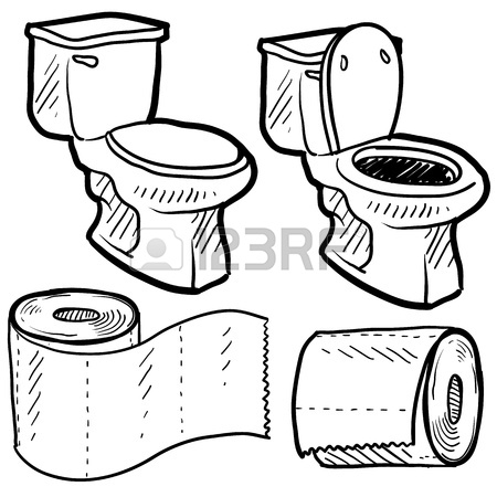 450x450 Doodle Style Bathroom Objects Illustration Including Toilet