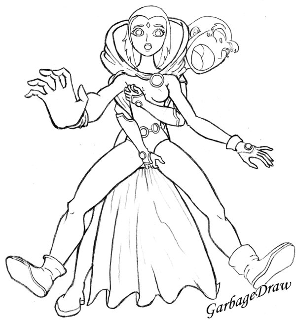 600x647 Teen Titans By Garbagedraw