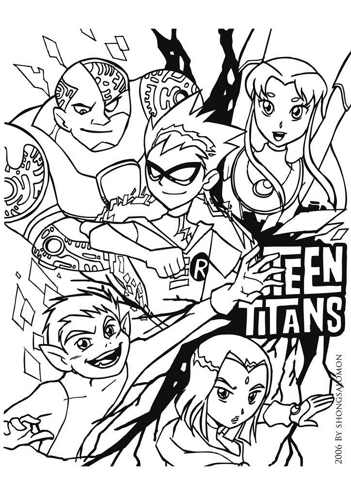 724x1024 Teen Titans Drawing