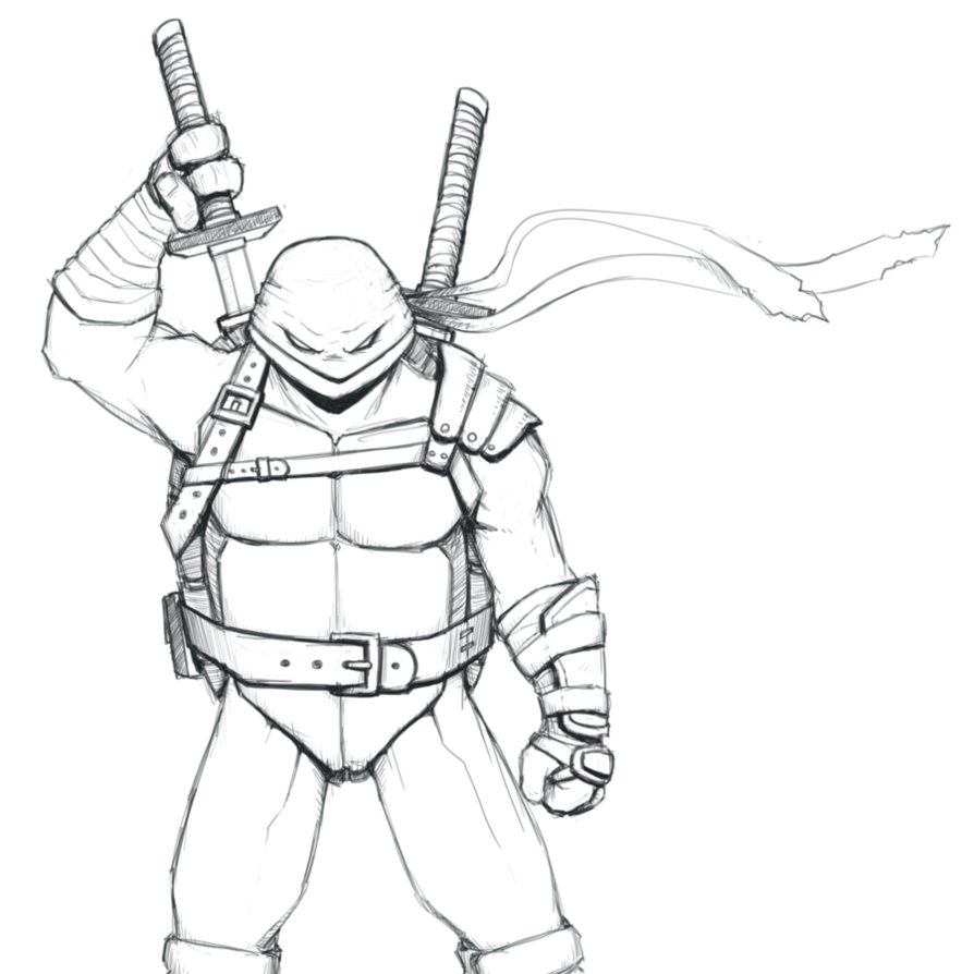 894x894 Leonardo Tmnt Sketch By Ebbewaxin