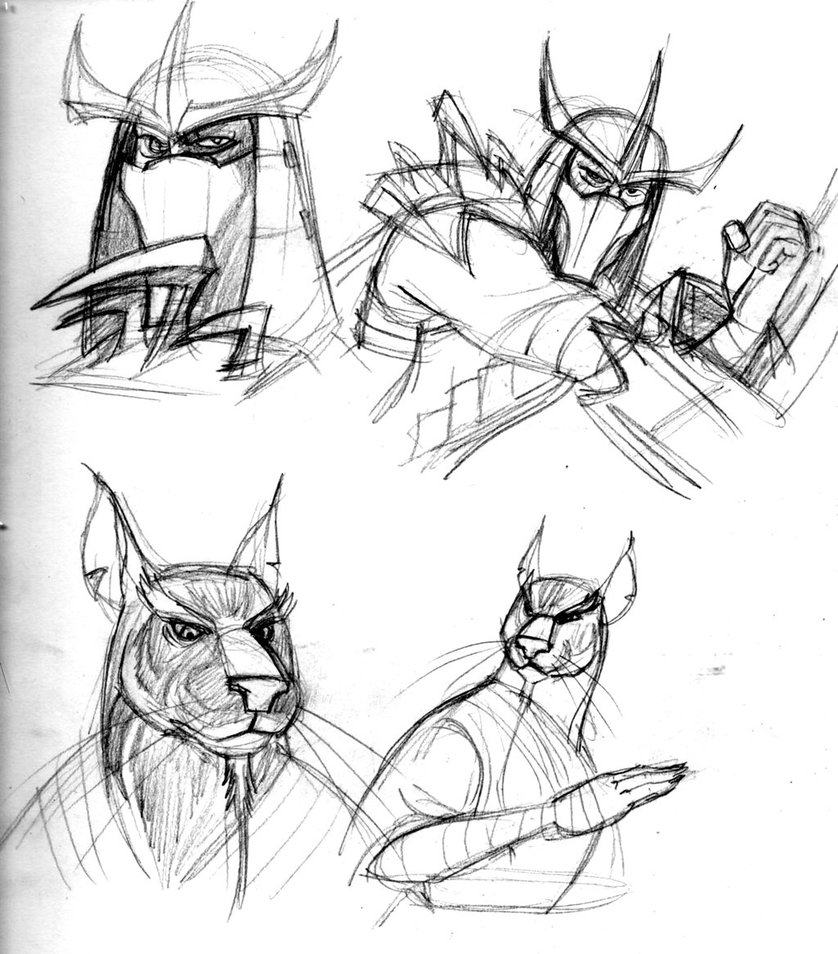 838x954 Tmnt 2012 Shredder And Splinter Practice Sketches By Queenbean3