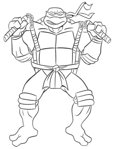 372x480 Michelangelo Ninja Turtle Coloring Page Free Printable Coloring
