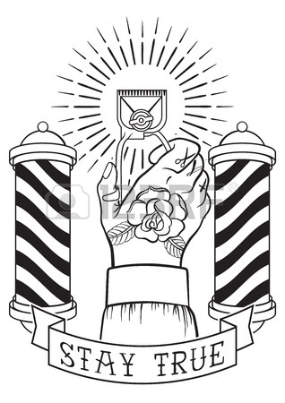 318x450 Hand Drawn Vintage Design Hand With A Rose Tattoo,haircut Machine