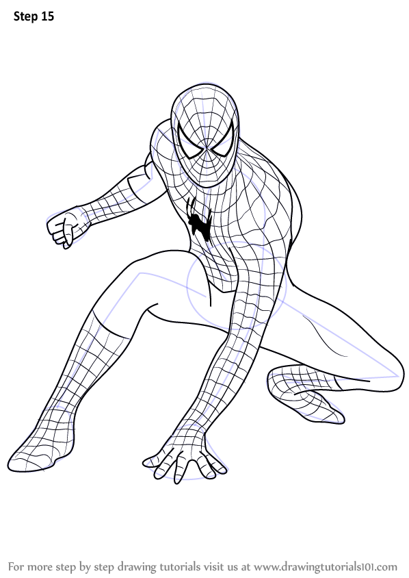 598x844 Learn How To Draw Spiderman (Spiderman) Step By Step Drawing