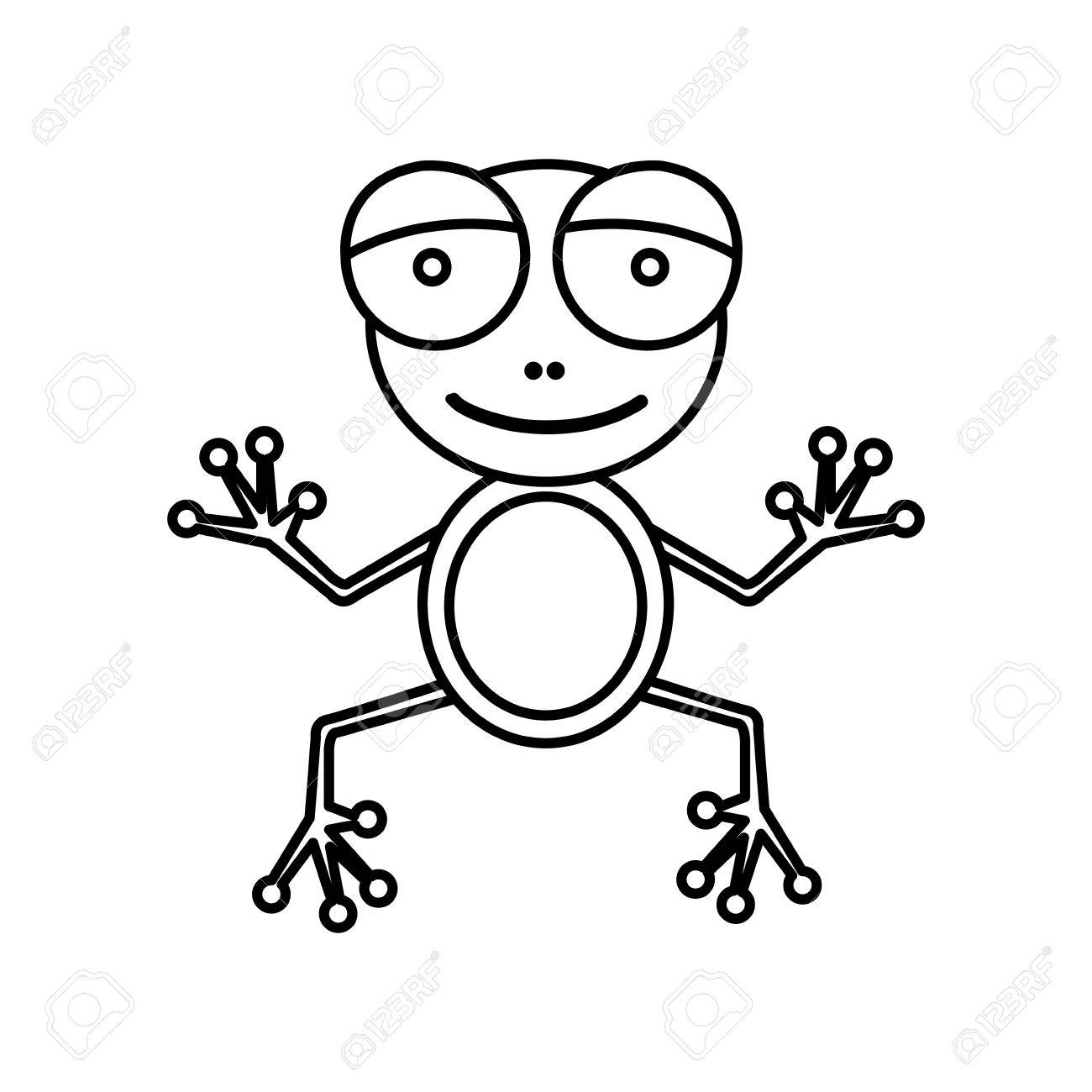 1300x1300 Sketch Silhouette Cartoon Cute Toad Amphibian Vector Illustration