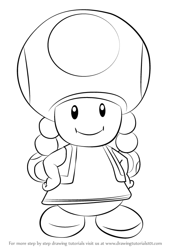 598x844 Learn How To Draw Toadette From Super Mario (Super Mario) Step By