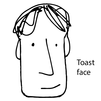 413x413 Draw A Piece Of Toast And Then Add Your Face. How To Draw Faces