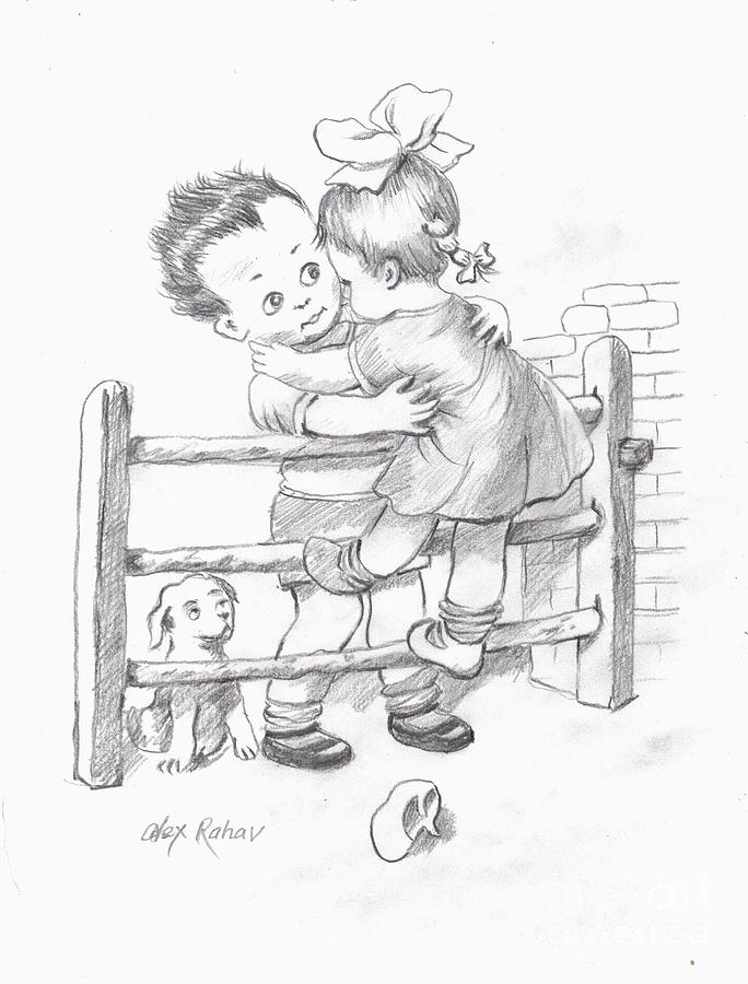 684x900 Toddlers 2 Drawing By Alex Rahav