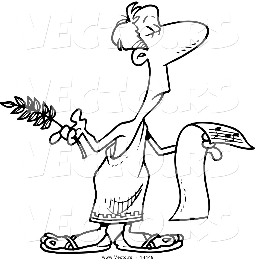 1024x1044 Vector Of A Cartoon Man In A Togat, Holding Sheet Music