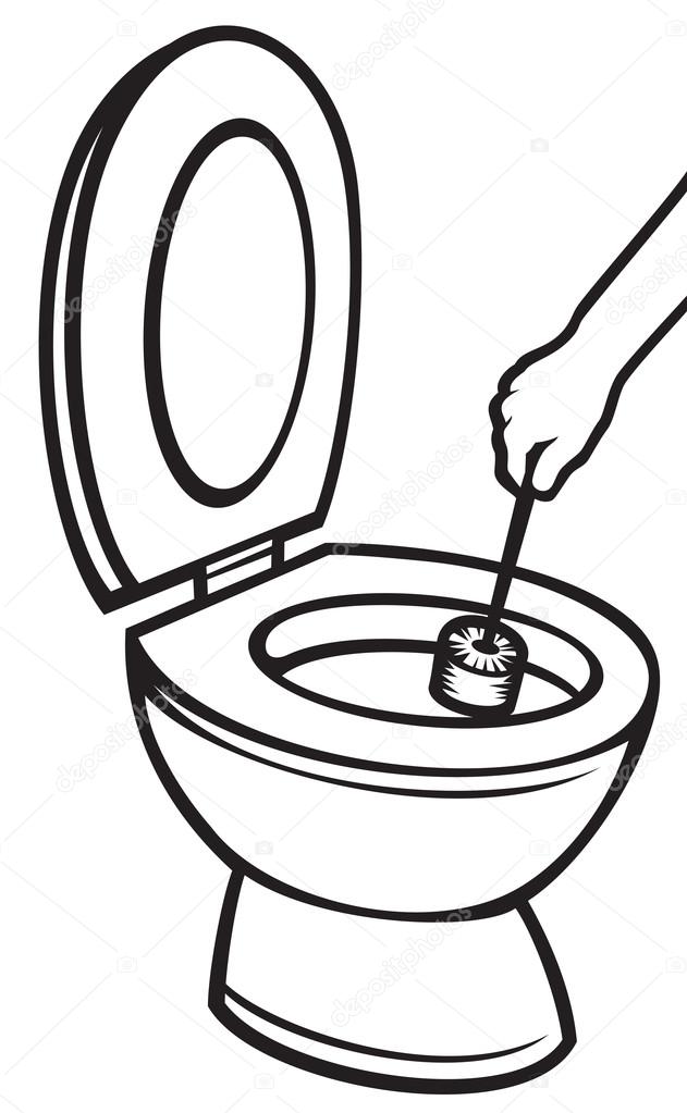 631x1023 Person Cleaning Toilet Bowl Stock Vector Tribaliumivanka