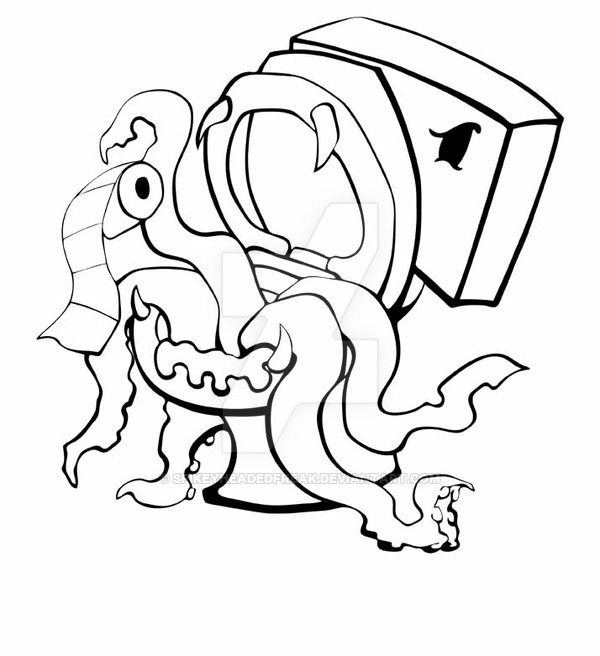 600x656 Monster Toilet By Spikeyheadedfreak