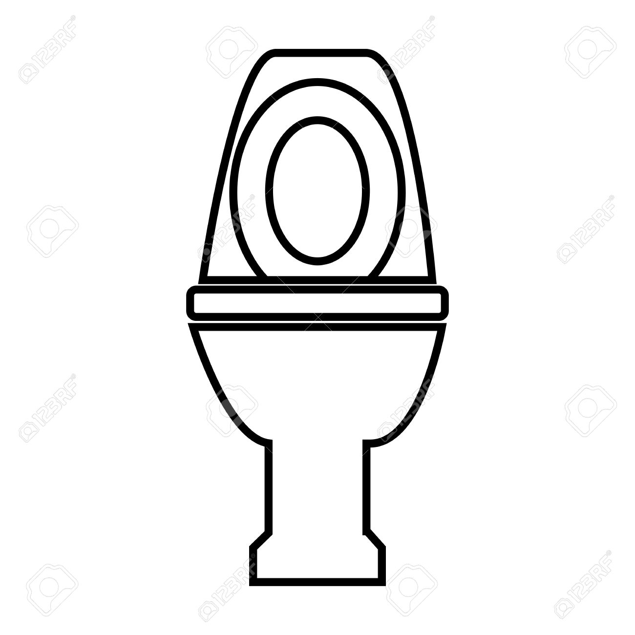 1300x1300 Toilet Line Icon. Vector Illustration On White Background Royalty