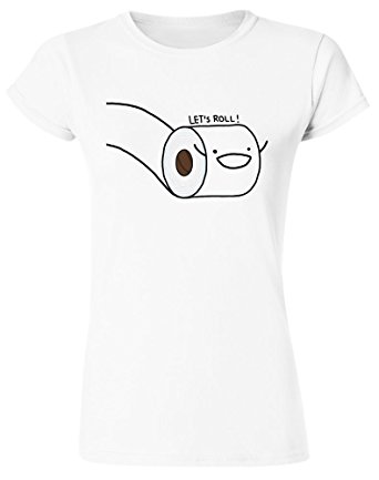 342x433 Let's Roll Happy Toilet Paper Drawing Women's T Shirt