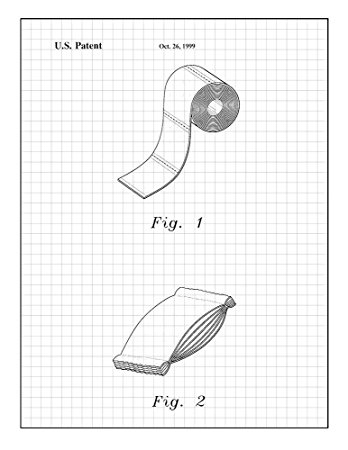 348x450 Multi Ply Toilet Paper Patent Print Art Poster Black