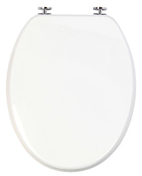 287x355 Topseat Toilet Seat With Brass Hinges, Wood, White Amazon.co.uk