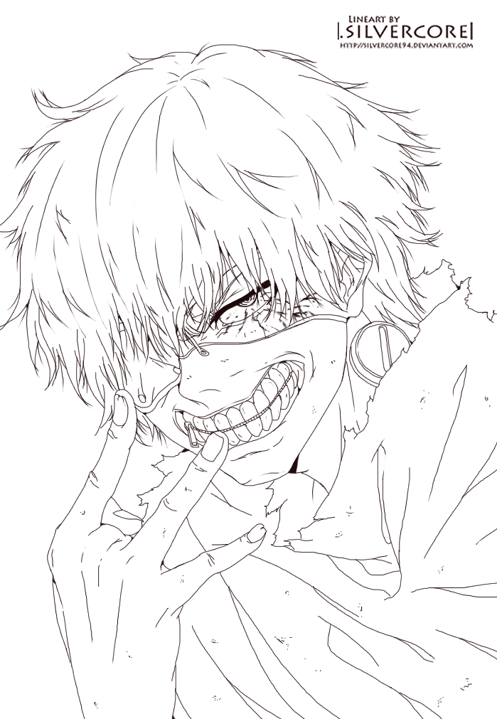 699x1011 Tokyo Ghoul Kaneki Lineart By Silvercore94