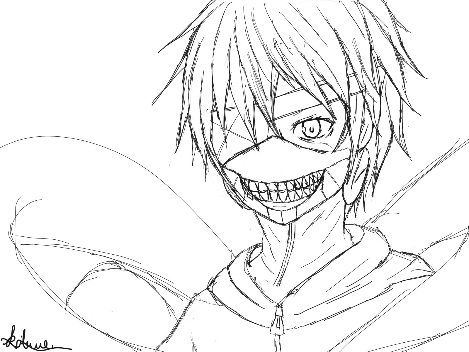 1600x1200 Cg Fan Art Kaneki Tokyo Ghoul (Rough Sketch) By Kibweboy5