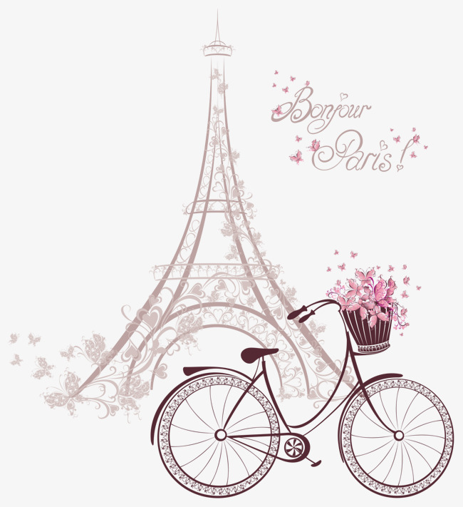 650x711 The Pink Tower Under The Bike Vector, Flower Baskets, Building