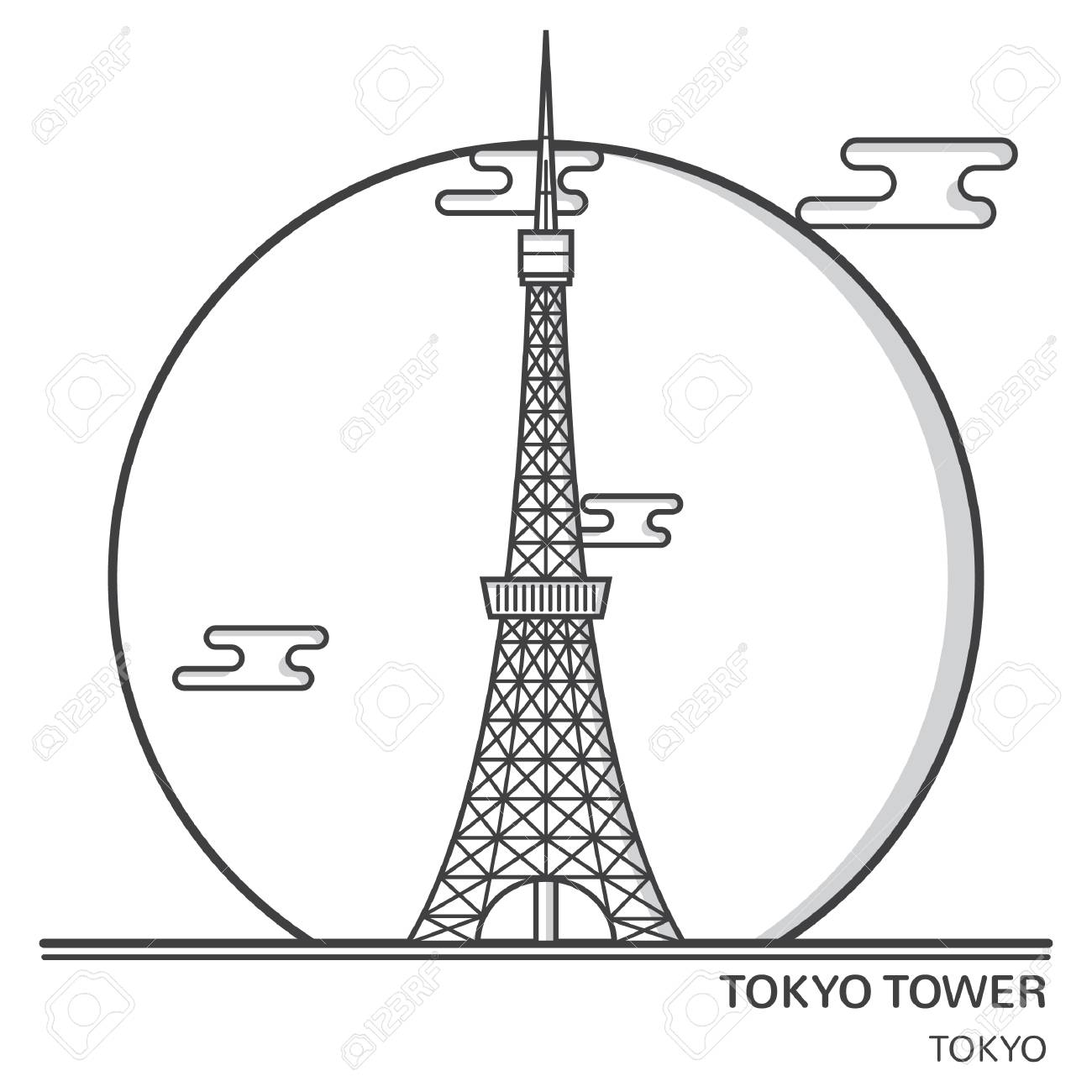 1300x1300 Tokyo Tower Royalty Free Cliparts, Vectors, And Stock Illustration