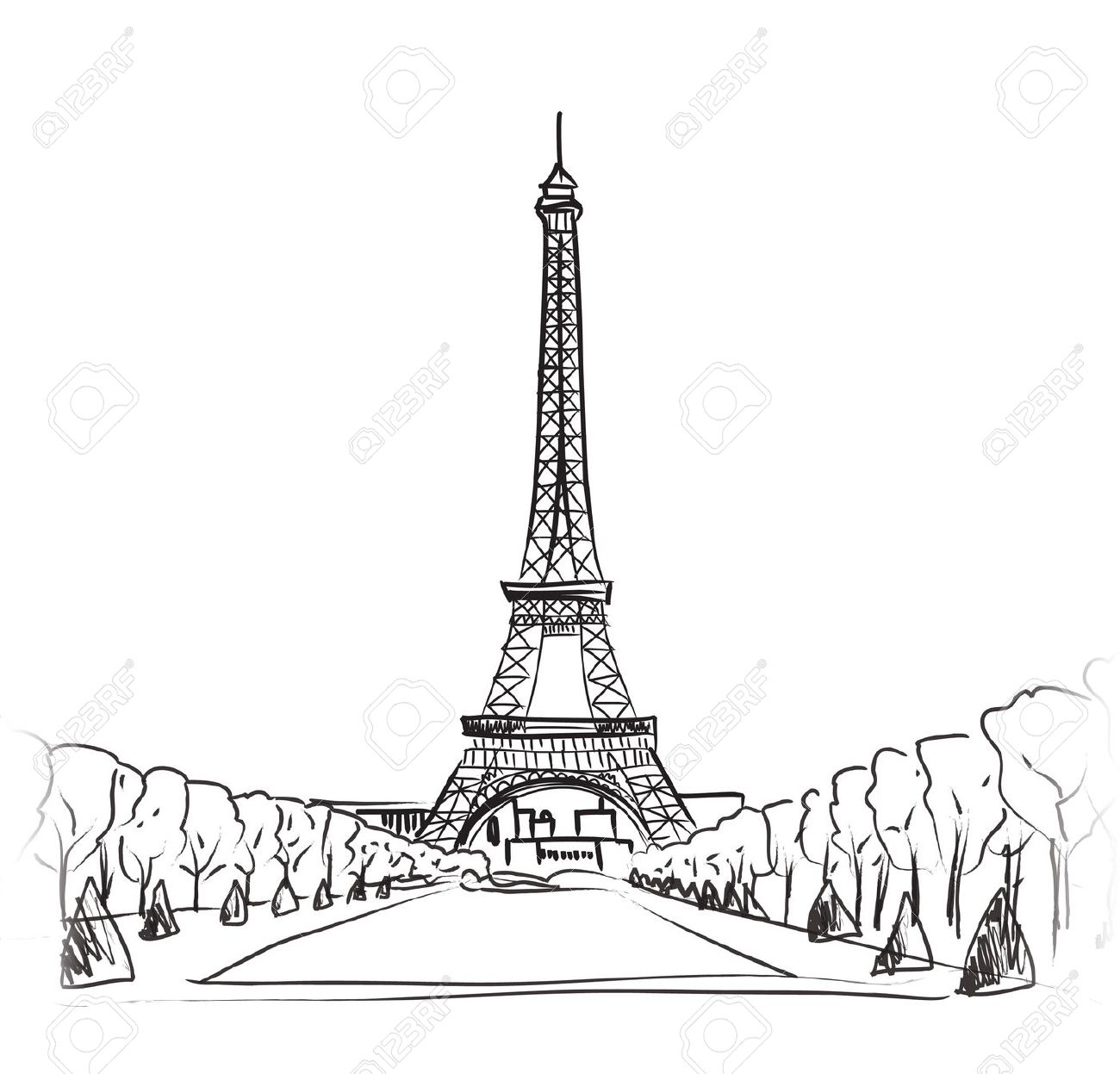 1300x1247 Awesome Eiffel Tower Coloring Page 81