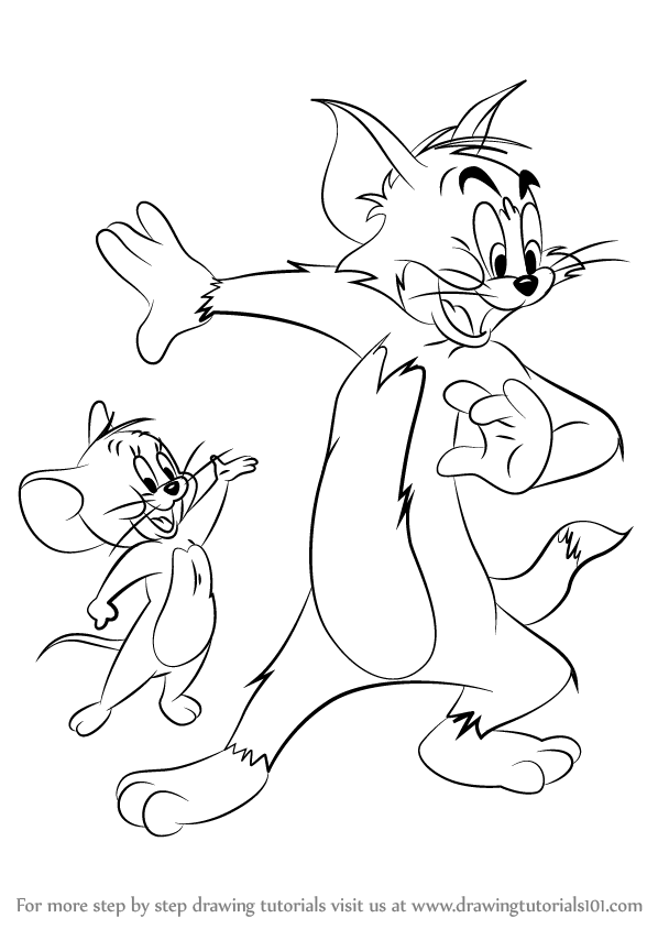 598x844 Learn How To Draw Tom And Jerry (Tom And Jerry) Step By Step