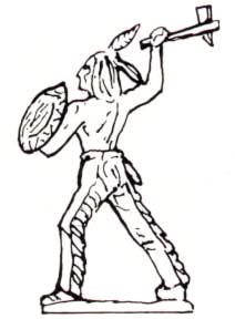 212x288 Indian Running With Tomahawk