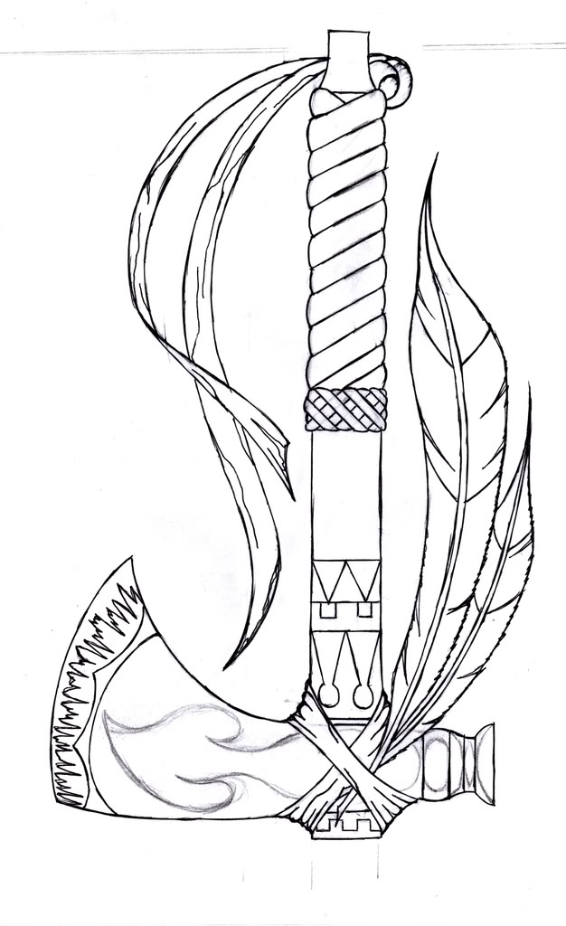 626x1024 Native American Tattoo Designs Drawings Tattoo Tomahawk