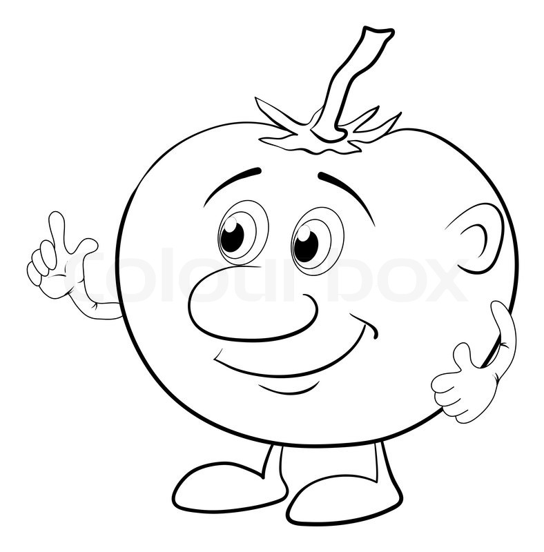 788x800 Character Tomato, Outline Stock Photo Colourbox