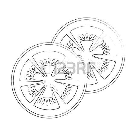 450x450 Tomato Slice Icon Over White Background Vector Illustration
