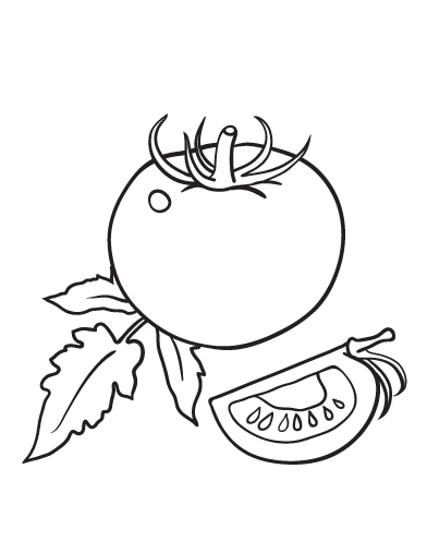 392x507 Printable Tomato Coloring Page. Free Pdf Download