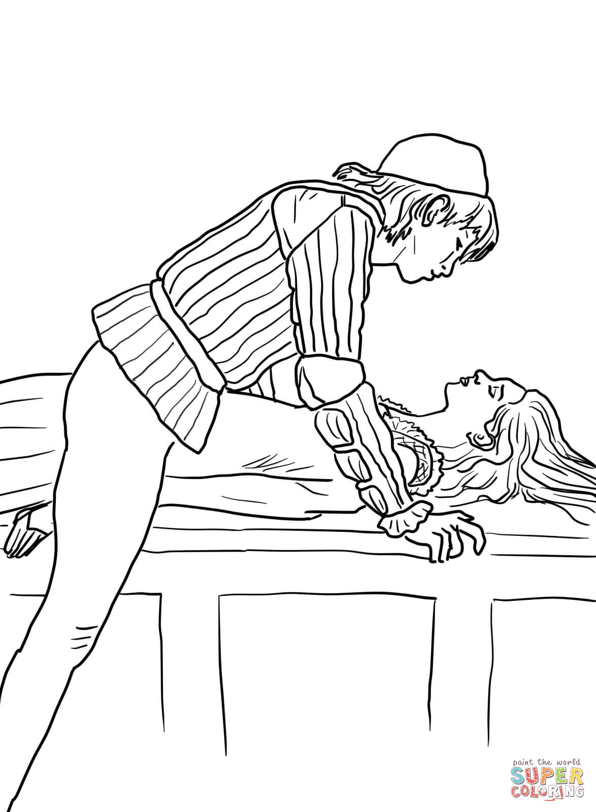 1174x1600 Romeo And Juliet Drawing Romeo And Juliet Tomb Scene Coloring Page