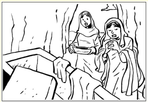 512x353 Drawings To Color Easter Week Jesus' Empty Tomb Coloring