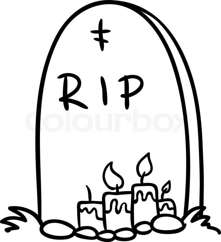 730x800 Halloween Grave Doodle , Vector Illustration On A White Background