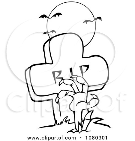 450x470 Cartoon Of A Zombie Walking Through A Cemetery 1