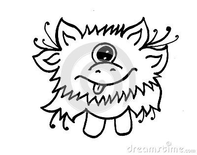 400x315 Little Playful Monster With Funny Face, Tongue Out Of A Mouth, Big