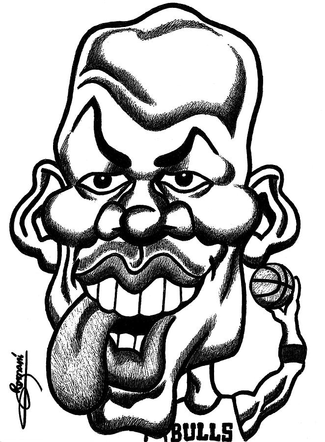 662x900 Michael Jordan Tongue Out Caricature Digital Art By Miguel Romani