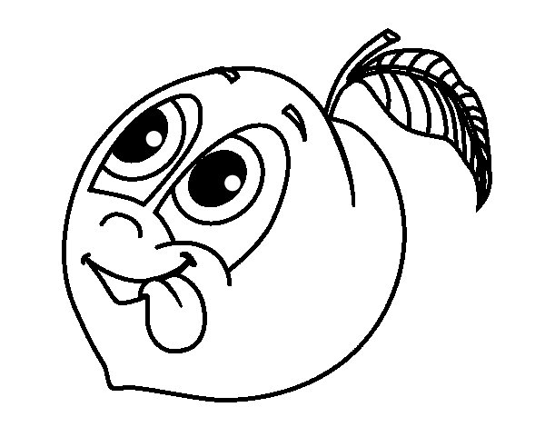 600x470 Peach Sticking Tongue Out Coloring Page