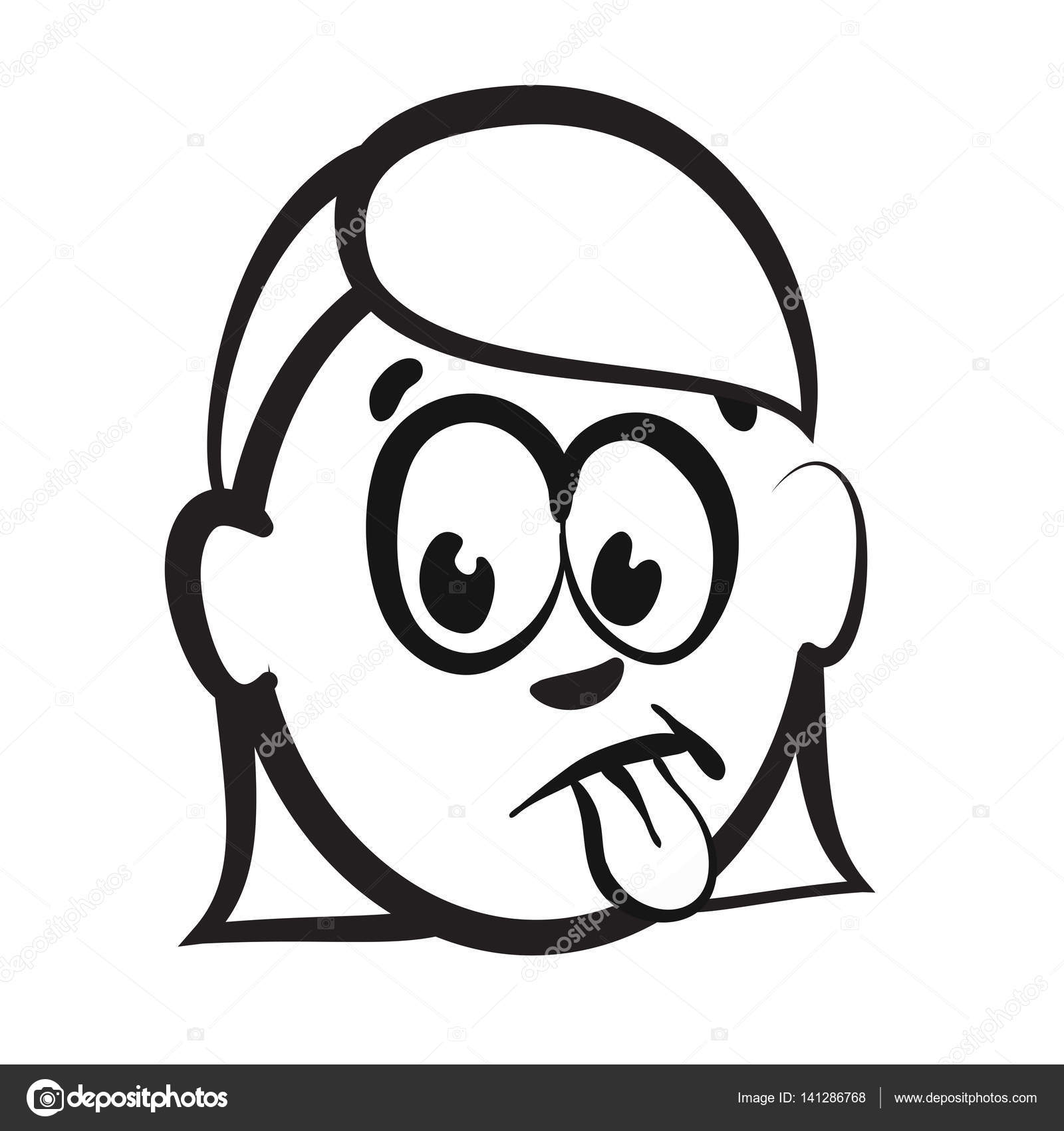 1600x1700 Stick Figure Series Emotions Tongue Out Stretch Stock Vector