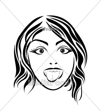 346x380 Stock Photo Girl Putting Out Tongue Close Up