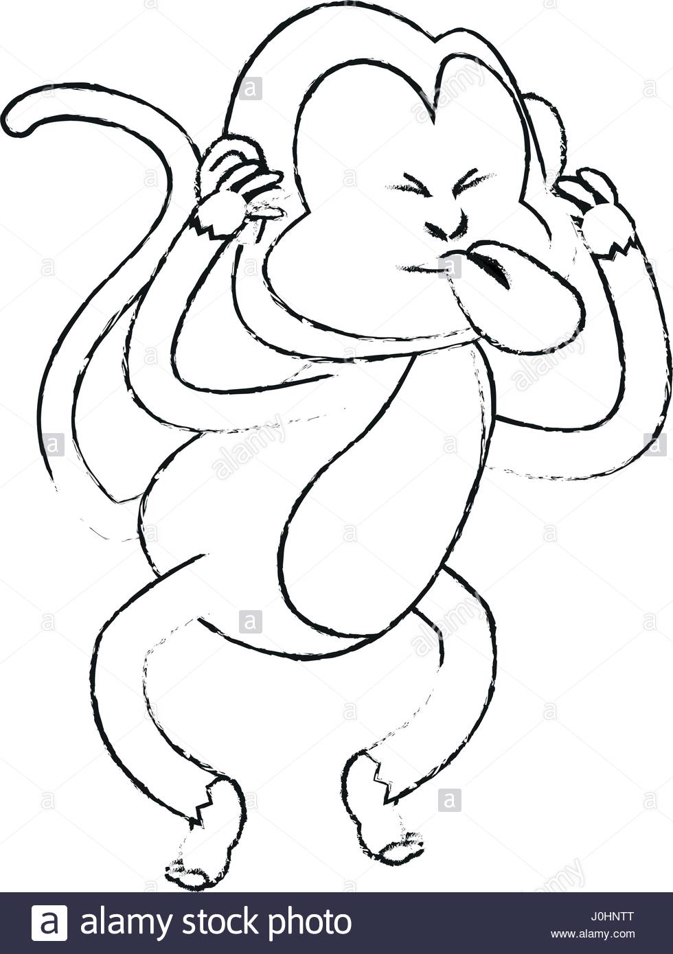 980x1390 Tongue Out Monkey Cartoon Icon Image Stock Vector Art