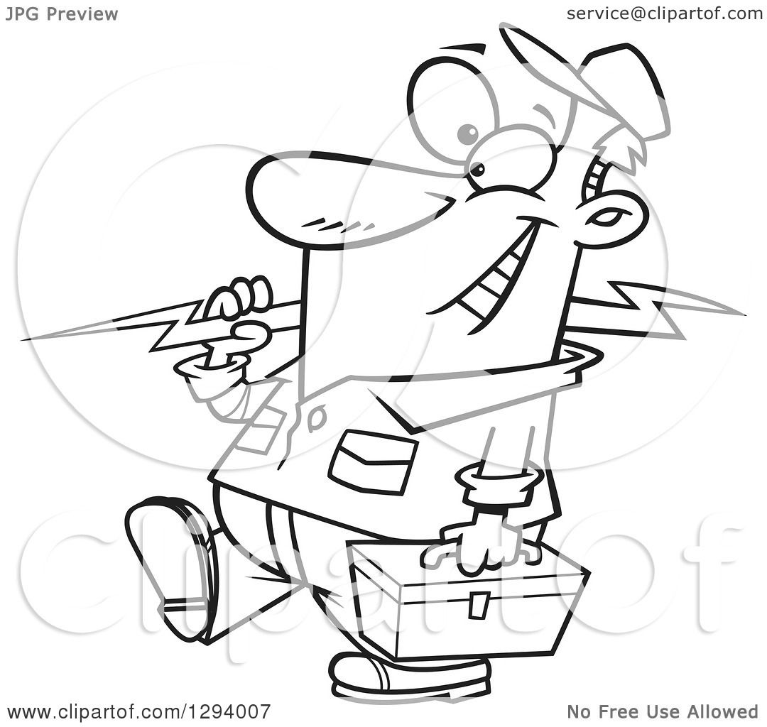 1080x1024 Lineart Clipart Of A Black And White Cartoon Happy Male
