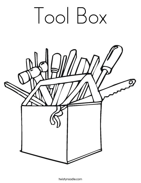 468x605 Tool Box Coloring Page
