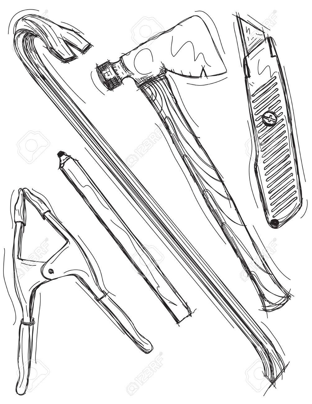 1004x1300 Construction Tool Drawings Royalty Free Cliparts, Vectors,