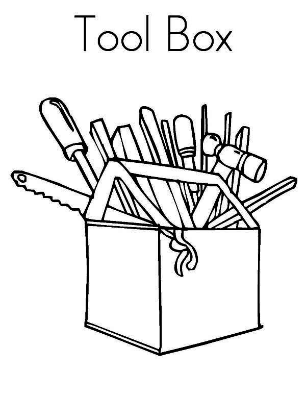 600x776 Tool Box Coloring Page Coloring Page For Kids