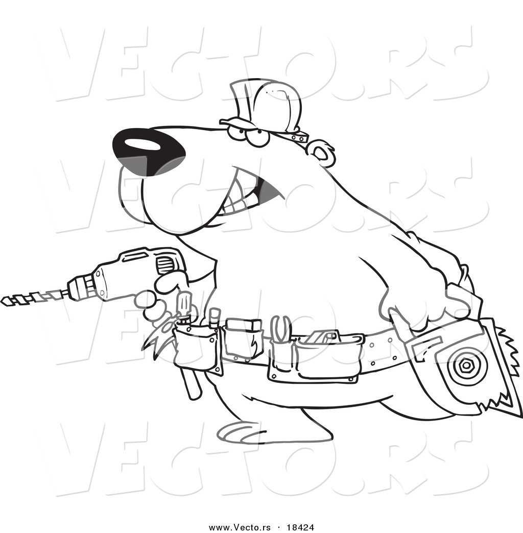 1024x1044 Vector Of A Cartoon Handy Bear With Tools