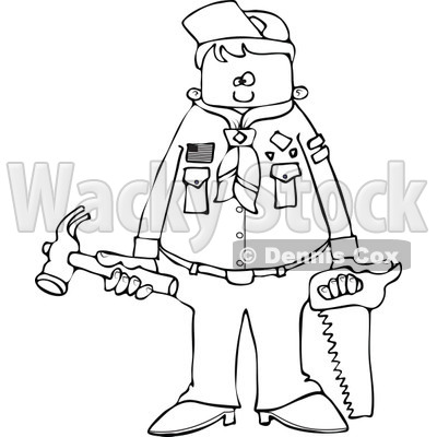 400x400 Of An Outlined Scout Boy Holding Tools