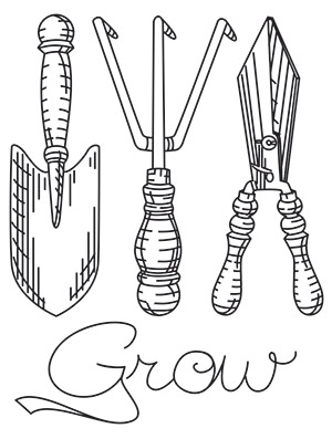 300x397 Garden Clipart And Digital Paper With Gardening Tools, Wheelbarrow