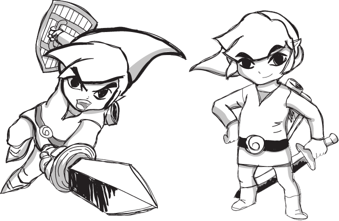 677x442 Toon Link Sketch By Evalunaofficial