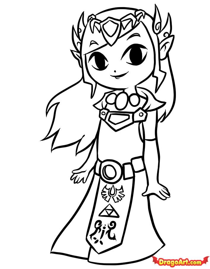 708x906 How To Draw Toon Zelda Step 8 Children's Art