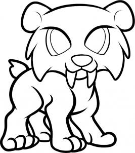 267x302 How To Draw How To Draw A Sabertooth For Kids